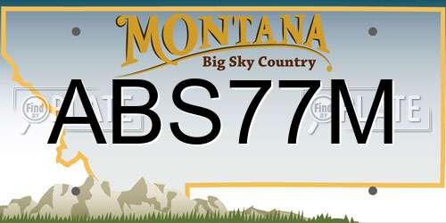 ABS77M Montana License Plate