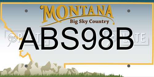 ABS98B Montana License Plate