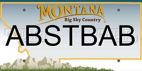 ABSTBAB Montana License Plate
