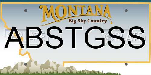 ABSTGSS Montana License Plate