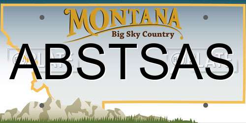 ABSTSAS Montana License Plate