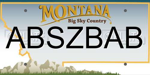 ABSZBAB Montana License Plate