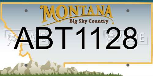 ABT1128 Montana License Plate