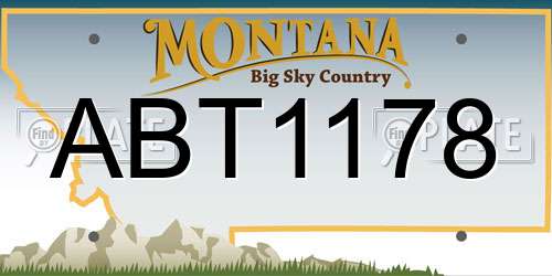 ABT1178 Montana License Plate