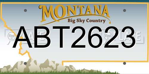 ABT2623 Montana License Plate