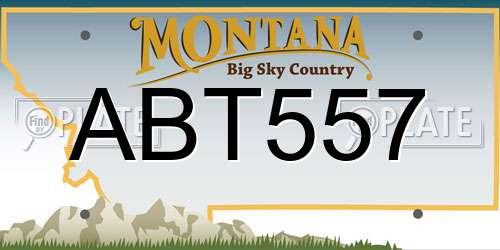 ABT557 Montana License Plate