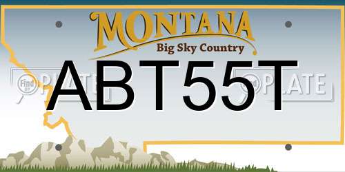 ABT55T Montana License Plate