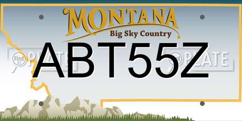 ABT55Z Montana License Plate