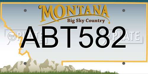 ABT582 Montana License Plate