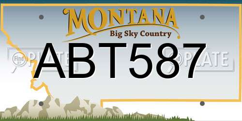 ABT587 Montana License Plate