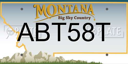 ABT58T Montana License Plate