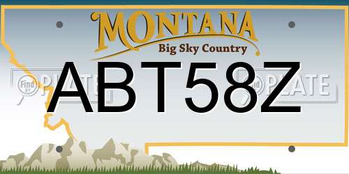 ABT58Z Montana License Plate