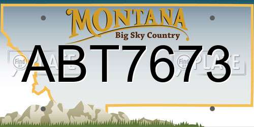ABT7673 Montana License Plate