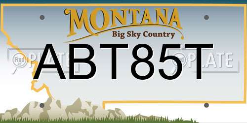ABT85T Montana License Plate