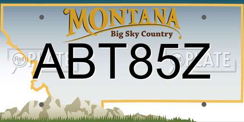 ABT85Z Montana License Plate