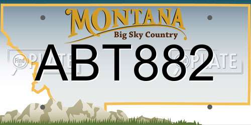 ABT882 Montana License Plate