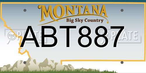 ABT887 Montana License Plate