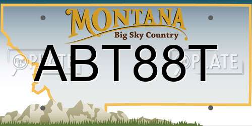 ABT88T Montana License Plate