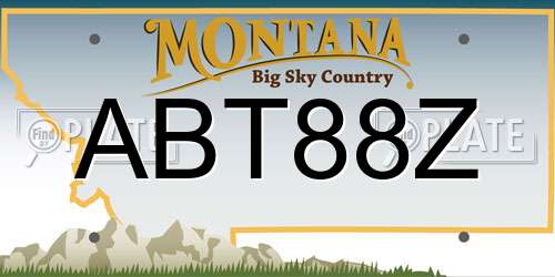 ABT88Z Montana License Plate