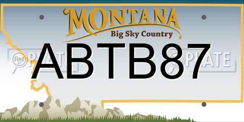 ABTB87 Montana License Plate