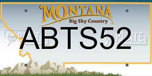 ABTS52 Montana License Plate