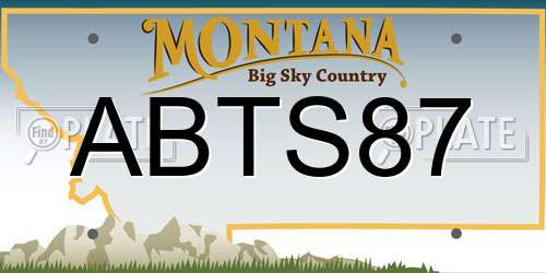 ABTS87 Montana License Plate