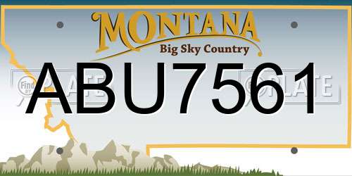 ABU7561 Montana License Plate