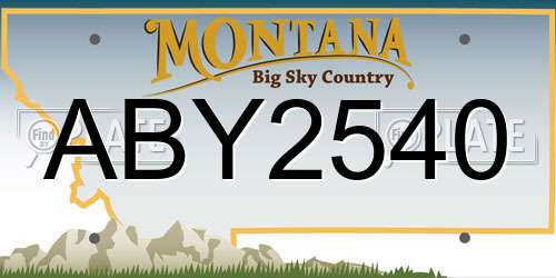ABY2540 Montana License Plate