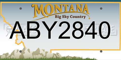 ABY2840 Montana License Plate