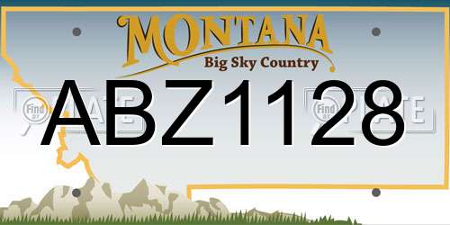 ABZ1128 Montana License Plate