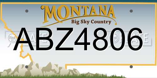 ABZ4806 Montana License Plate