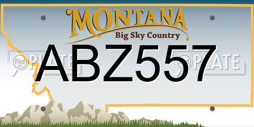 ABZ557 Montana License Plate