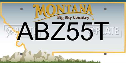 ABZ55T Montana License Plate