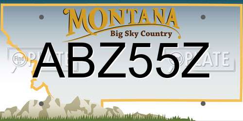 ABZ55Z Montana License Plate