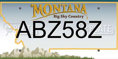 ABZ58Z Montana License Plate