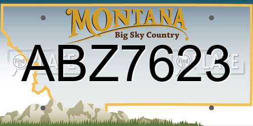 ABZ7623 Montana License Plate