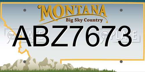 ABZ7673 Montana License Plate