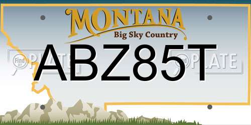 ABZ85T Montana License Plate