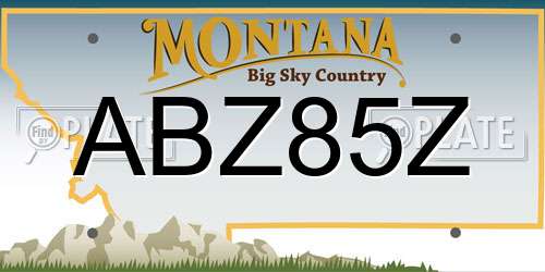 ABZ85Z Montana License Plate