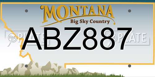 ABZ887 Montana License Plate