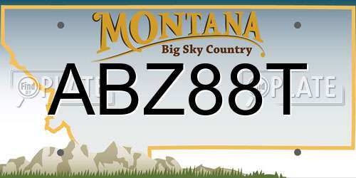 ABZ88T Montana License Plate