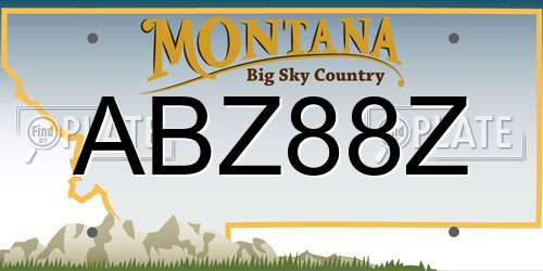 ABZ88Z Montana License Plate