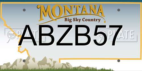 ABZB57 Montana License Plate