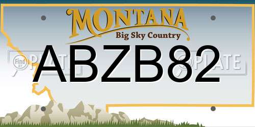 ABZB82 Montana License Plate