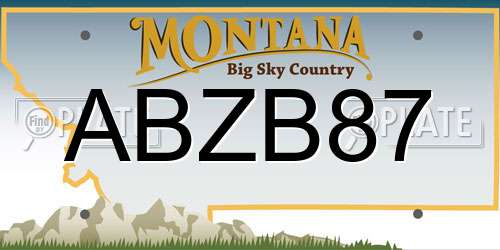 ABZB87 Montana License Plate