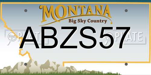 ABZS57 Montana License Plate