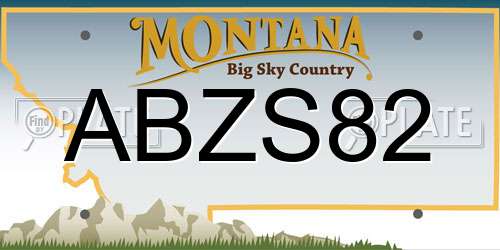 ABZS82 Montana License Plate