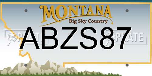 ABZS87 Montana License Plate