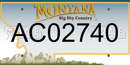 AC02740 Montana License Plate