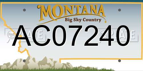 AC07240 Montana License Plate